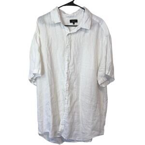 Quince Men’s 100% European Linen Short Sleeve Shirt Size XXL White Sustainable